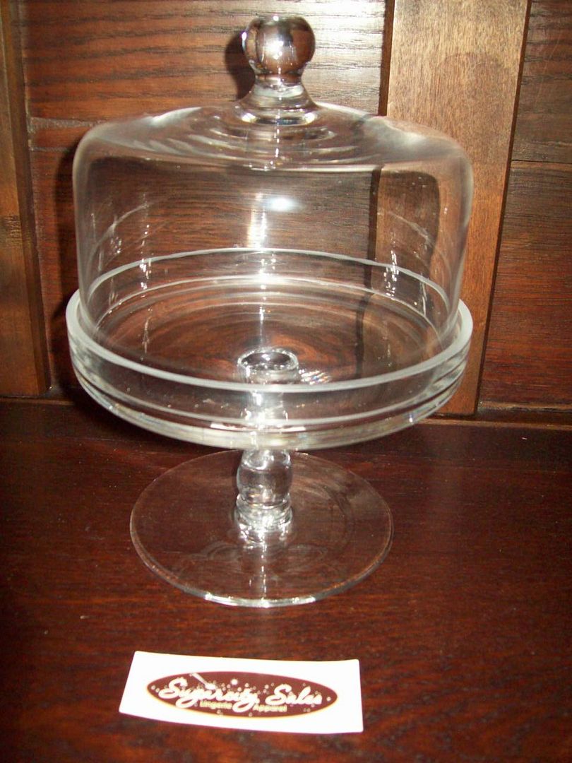 NEW WILLIAMSSONOMA SMALL 9" GLASS DOME COVERED PEDESTAL SERVING STAND CAKE eBay